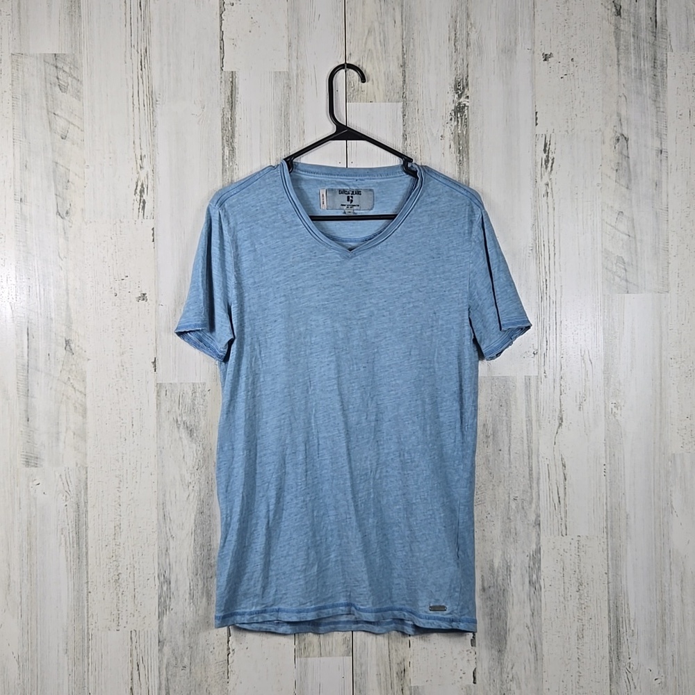 garcia jeans light blue short sleeve thin tshirt mens size medium